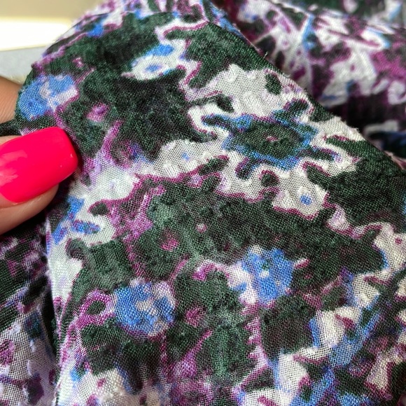 Jones New York VINTAGE semi sheer textured button up collared blouse relax fit M - Picture 8 of 17